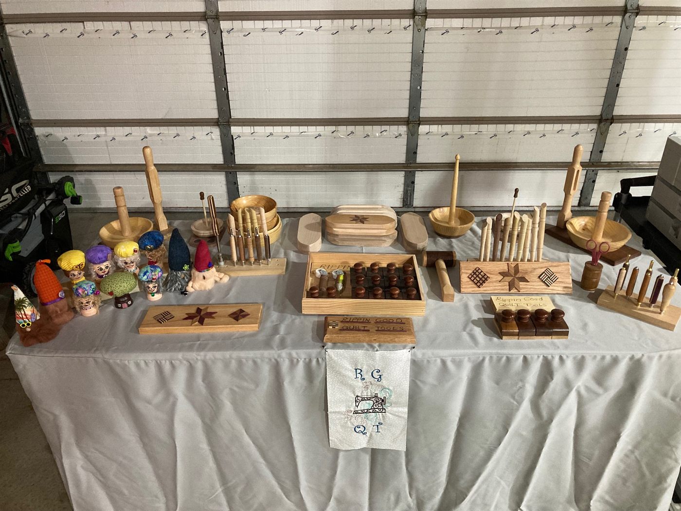 A table laid out with the full range of tools